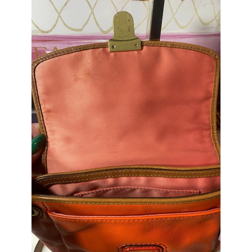 GUC Coach Poppy Colorblock Leather Flap Crossbody Bag - Picture 8 of 10